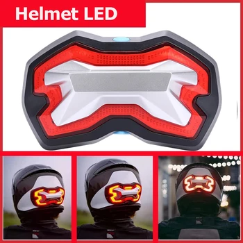 Led лампа за мотоциклетни шлем с мигачите/стоп-сигнал/сигналната лампа/Шест режима на светкавицата/Безжична предавателна предавателя