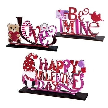 Украса на Сватбената маса Дървена Табела Be Mine Love Happy Valentine Сватбена Централно Декорация на Дървени Вечерни Украса Празничен Декор, Реквизит