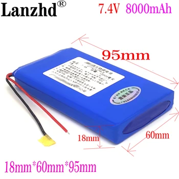 1-10 бр. Li 7,4 8000 mah литиево-полимерна батерия с Защита Платка батерия За Феновете PDA DVD GPS satlink 186095 18*60* 95 мм 0