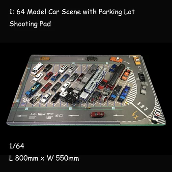 1:64 Паркинг матов Дисплей на автомобила Голям модел на Гаража Кола Дисплей Подложка Подложка за мишка Настолен мат - 80 см x 55 см 0