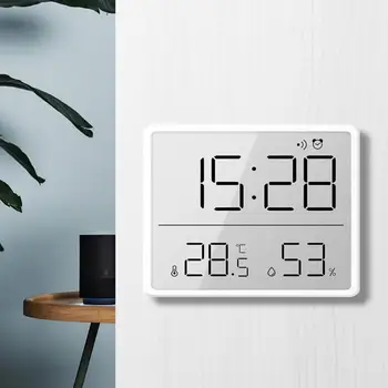 1 Бр. LCD цифров часовник с Голям Екран, Многофункционален Магнитен Дизайн, Термометър, Влага, Монитор 0