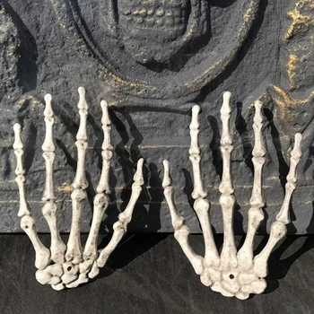 1 Чифт Хелоуин Украса Реалистични Ръцете На Скелета В Пълен Размер Пластмасови Фалшиви Човешки Ръце Кости Зомбита Вечерни Терор Страшно Подпори