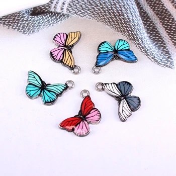 10 Бр./пакет Цветни Висулки-Висулка Пеперуда Емайлирани Метални Малки Висулки Колие направи си САМ Гривна Аксесоари За Бижута B3