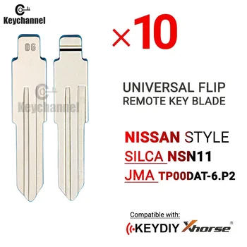 10 Бр. Универсална Сгъваема Дистанционна форма на ключова острието на Nissan Type NSN11 TP00DAT-6.P2 KD Сменное Кола Сгъваема ключова нож За Nissan, Honda, Subaru