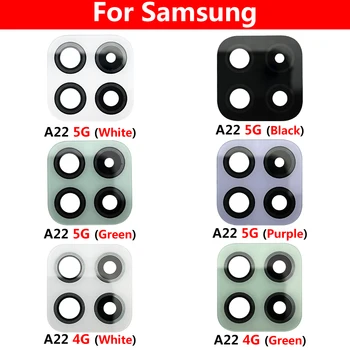 100% Оригинален Стъклен Обектив на задната камера Със Защитен Стикер, работа на смени Сервизна Част За Samsung Galaxy A22 5G и 4G + Инструменти