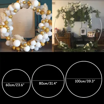 100 см пластмасов кръг венец от изкуствени цветя обръч сватбена украса сам арка лък балон цвете рамка венец вечерни деко