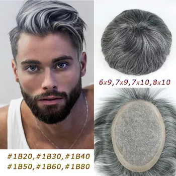 #1B40, # 1B50 цвят 6x9 и 7x10 инча Моно + изкуствени коси, разход на перука от канекалонового влакна, гъстота на 130% по-дебели, отпред мини-окото 0