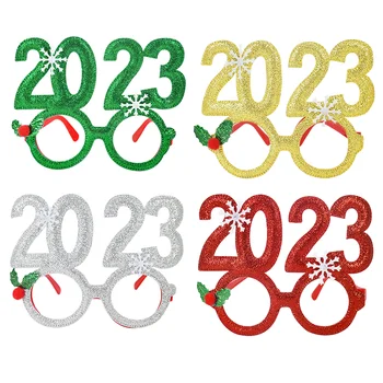 1бр Коледа 2023 Очила Рамка Украшение на Новата Година, Щастливи Деца Възрастен Подарък Подпори За Фотосесия на Коледно Парти Честване на Декорации за Доставка 0