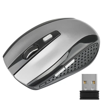 2.4 Ghz Безжична Мишка с 6 Бутона Оптична Детска Мишка С Регулируема резолюция DPI Геймър Безжична Мишка с USB Приемник за Компютър PC