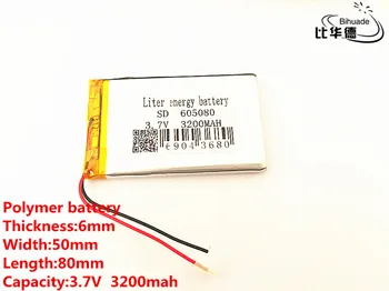2 бр./лот 3,7 В 3200 ма 605080 PLIB полимерна литиево-йонна/Литиево-йонна батерия за всички видове електронни продукти универсален 0