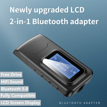 2 В 1 Bluetooth 5,0 Аудио Приемник за Безжичен LCD Дисплей Предавател Адаптер 3.5 mm AUX USB Ключ За ТЕЛЕВИЗОР Автомобилния PC Слушалки с Микрофон