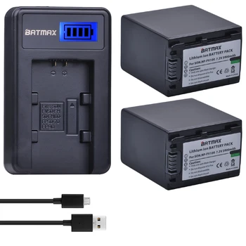 2 елемента 3900 mah NP FV100 NP-FV100 FV100 Батерии + LCD USB Зарядно Устройство за Sony NP-FV30 NP-FV50 NP-FV70 SX83E SX63E FDR-AX100E AX100E