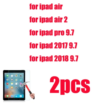 2 защитни фолиа, изработени от закалено стъкло за iPad air 1 2 2016 6-то поколение pro 9,7 за нов 2107 2018 9,7 