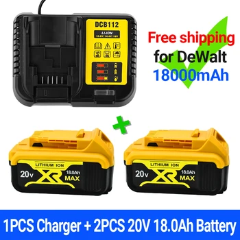 20 18.0 Ah MAX XR 18650 Батерия Електроинструменти Замяна за DeWalt DCB184 DCB181 DCB182 DCB200 20 В 6A 18 Батерия със Зарядно Устройство