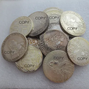 20 бр/лот Руски 1718-1799 Различни Монета От 1 Рубла със сребърно покритие копирни монети 0