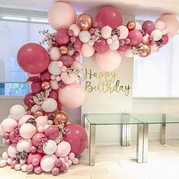2021 Розов Балон Мечти Арка Венец Комплект Сватбен Декор Балон, Определени За Раждането На Бебе Душ Годишнина На Коледно Парти Декор