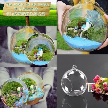 2021 Творчески Окачена Стъклена купа Ваза, Саксия За Растения в Терариума Съда Домашен Офис Декор Подвесная Стъклена Ваза SEC88 0