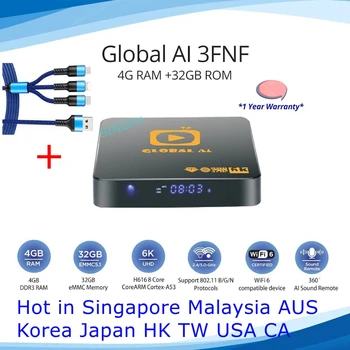 2022 Global Ai 3FNF 4GB32GB Global AI tv box гласово управление-горещият в Сингапур, Малайзия, Корея и Япония TW HK САЩ CA pk Evpad 6S tv box 0