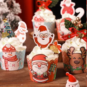 2022 Коледен Кейк Висока Температура Фурна Въздушна Фритюрник Чаша За Кифли Декор На Тортата Забавни Коледни Декорации За Дома Коледна Украса
