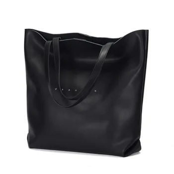2022 Модерна Дамска чанта от естествена кожа, голяма чанта, кожена чанта на едно рамо, Просто женствена чанта