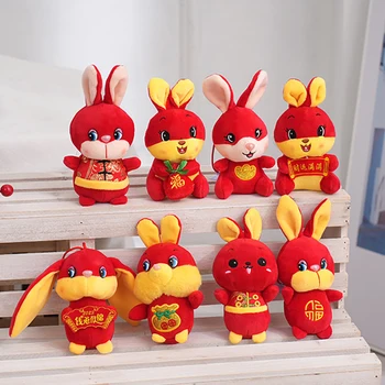 2023 Китайски Стил Заек Плюшен Играчка Мека Година Тан Честит Зайче Мека Кукла-Талисман Колекция Коледен Подарък 0