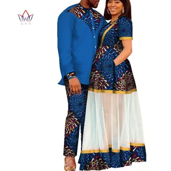 2023 Нови мъжки и дамски комплекти дрехи за сватба годишната традиционна африканска облекло двойки подходящо облекло 4xl WYQ655 0