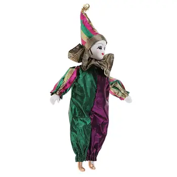 22 см Порцеланова Кукла Забавен Клоун Подарък Интерактивна Играчка (Зелен)