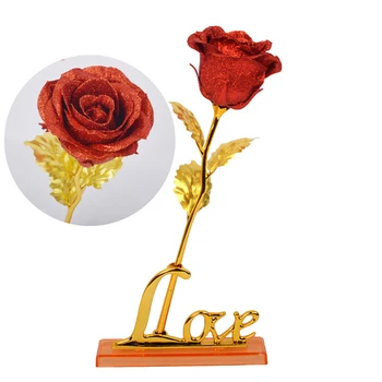 24-каратово Златно покритие, Кристал от Розово злато, Изкуствени Цветя, Рози, най-Добрият подарък за Коледа, Годишнина от сватбата, Ден на майката, Ден на Св. Валентин 0