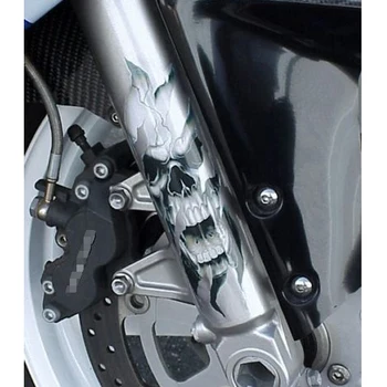 2x вилката Етикети с Черепа е Подходящ за Harley Davidson Sportster Softail Dyna Electra Glide за Honda, Victory 0
