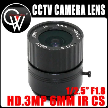 3,0 Мегапиксела 6 мм, cs обектив HD Обектив на Камерата за Видеонаблюдение 53 градуса 3MP IR HD Обектив охранителна Камера За HD IP AHD HDCVI SDI Камери CS Планина 0