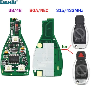 3/4 Бутона Умно дистанционно за BGA NEC 315/433 Mhz за Mercedes Benz A B C E S Class W203 W204 W205 W210 W211 W212 W221