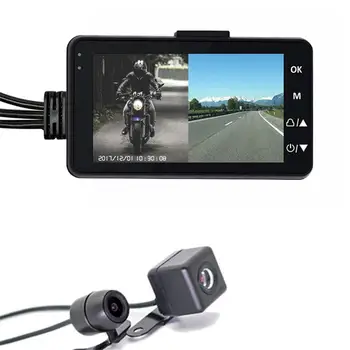 3-Инчов 1080P HD видео Рекордер за шофиране на Мотоциклет DVR Motor Dash Cam Със Специален двухколейным Преден Заден Регистратор Мотоциклетизъм Електроника
