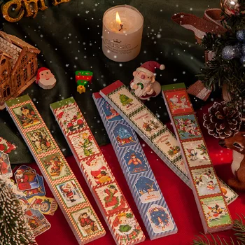 30 Листа Забавна Коледна Елха с Подаръци на Дядо Коледа Декоративни Стикери за Scrapbooking САМ Занаяти Специални Случаи Фестивали
