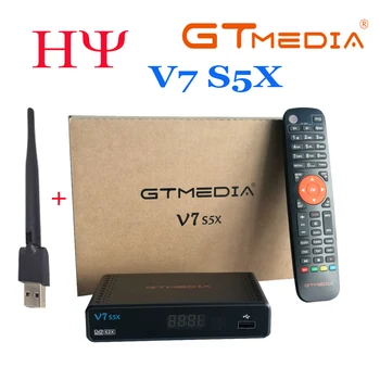 5 Бр. Gtmedia V7 S5X DVB-S/S2/S2X Сателитен приемник 1080P Full HD H. 265 с USB WIFI Конзола