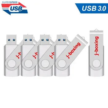 5 Опаковки 32 GB USB 3.0 Флаш памет 64 GB Флаш Памети Флаш Памет Ключодържател 16 GB Memory Stick Въртящи Преходни Та, Външен, USB, Сребристо