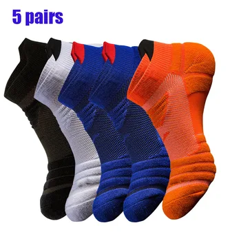 5 чифта Памучни Чорапи Мъжки И Дамски Спортни Чорапи За Джогинг, Колоездене, Каране На Колело Футбол Дишаща Баскетбол Сокс