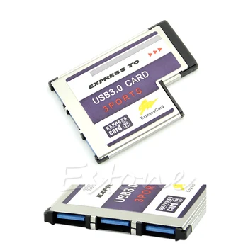 54 mm Express card 3 Порта USB 3.0 Expresscard Адаптер за Лаптоп FL1100 Чип
