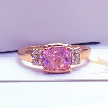 585 лилава злато, розово злато 14 До диамант, пръстени с розови скъпоценни камъни за жени брачни елегантни и нежни луксозни бижута