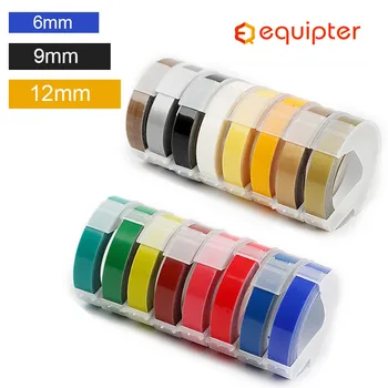 6/9/12 мм, 3D Релеф PVC Лента за Етикети Съвместими Dymo 1610 1880 12965 Ръчни етикетни принтери за Производителите на Етикети Motex E101