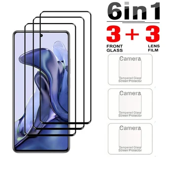 6 в 1 Закалено стъкло За Xiaomi Mi 12T Pro Mi 12 Lite Защитно фолио за екрана Пълно Покритие на Обектива на Камерата Филм За Xiaomi 12T Стъкло 0