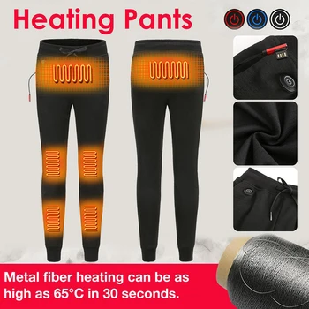 6 Зонные Зимни Панталони с Електрически Нагревател, USB Зареждане, Отопление Панталони Плюс Кадифе Топлинни Панталони, Електрическо Нагревательное топлинна бельо 0