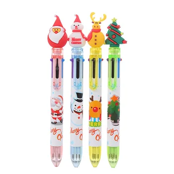 6 Цвята, Скъпа Коледна Химикалка Химикалка Cartoon 0,5 мм Химикалка Писалка Офис на Ученически Пособия, Дръжки за Писма, Канцеларски материали