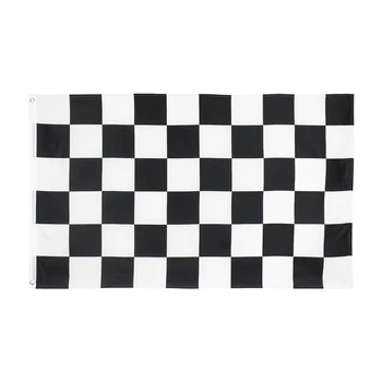 60X90/90X150 см, Черен, Бял Цвят Квадратен Състезателен Автомобил Кариран Флаг