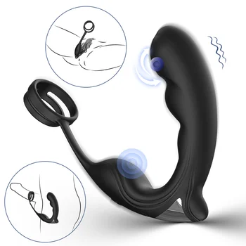 9 Режима На Вибрации Стимулатор На Простатата Вибратор За Двойно Околовръстен Заключване Стимулация На Перинеума Сперма Многофункционални Секс-Играчки За Възрастни 18