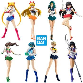 Bandai Оригинален S. H. Figuarts Sailor Moon Фигурка Аниме Модел Кукли, Декорация На Колекционерски Играчки Аниме Фигурка Подарък За Рожден Ден