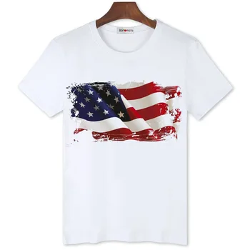 BGtomato 3D Тениски с флага на сащ за Мъже, Летни Стръмни Върхове, Ежедневни Ризи с къс ръкав, Марка \ удобни Тениски с добро качество