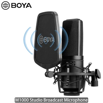 BOYA M1000 BY-M1000 Записывающий Кондензаторен Микрофон Професионален Студиен стандартни програми, които Микрофон видео блог Игра Вокали и Пеене На живо