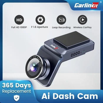 Carlinkit Carplay Dash Cam 1080P HD 4G Восьмиядерный Процесор, 4 GB RAM И 64 GB ROM GPS Автомобилна Камера, Поддръжка на Wi Android Авто Автомобилна Камера