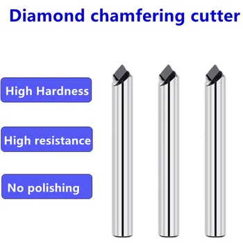 Diamond Фаска Нож 90 Градуса Скосяване клас Фреза Рутер Бита на волфрамов карбид с CNC Инструменти за въглеродни кремниевого влакна Алуминий