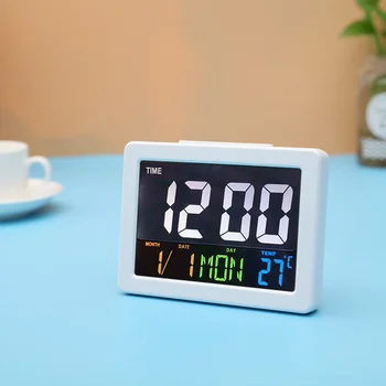 Digital alarm clock Температура на Работния Плот LCD Дигитален Термометър Тенис на Влагомер, Захранван С Батерии Време, Дата, Календар